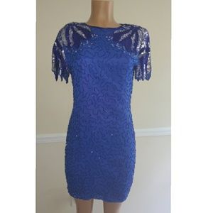 Vintage Cobalt Sequin Dress